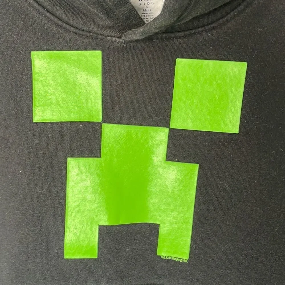 Gap Kids Minecraft Creeper Hooded Sweatshirt Size Small/6-7